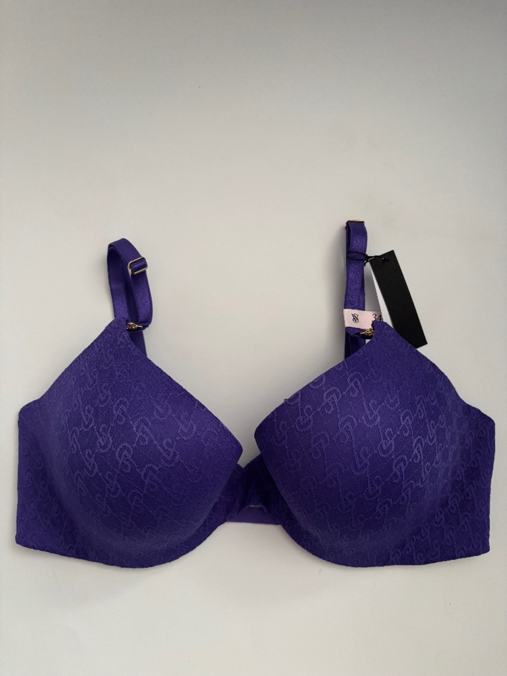 Victoria's Secret Bra Very Sexy Lined Demi Purple Icon Gold Hardware Nwt